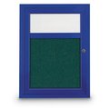 United Visual Products Slim Enclosed Corkboard, 30"x30", Black Alum Frame/Dark Spruce UVEB3030-BLACK-DRKSPR